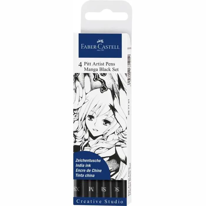 FABER-CASTELL Tuschestift PITT artist pen, 4er Etui Manga (EAN: 4005402671212)