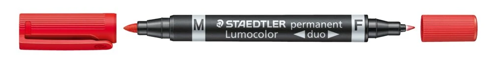 STAEDTLER Lumocolor Permanent-Marker duo, rot (EAN: 4007817348000)
