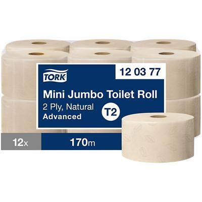TORK Minirollen-Toilettenpapier Jumbo, 2-lagig, natur (EAN: 7322541848273)
