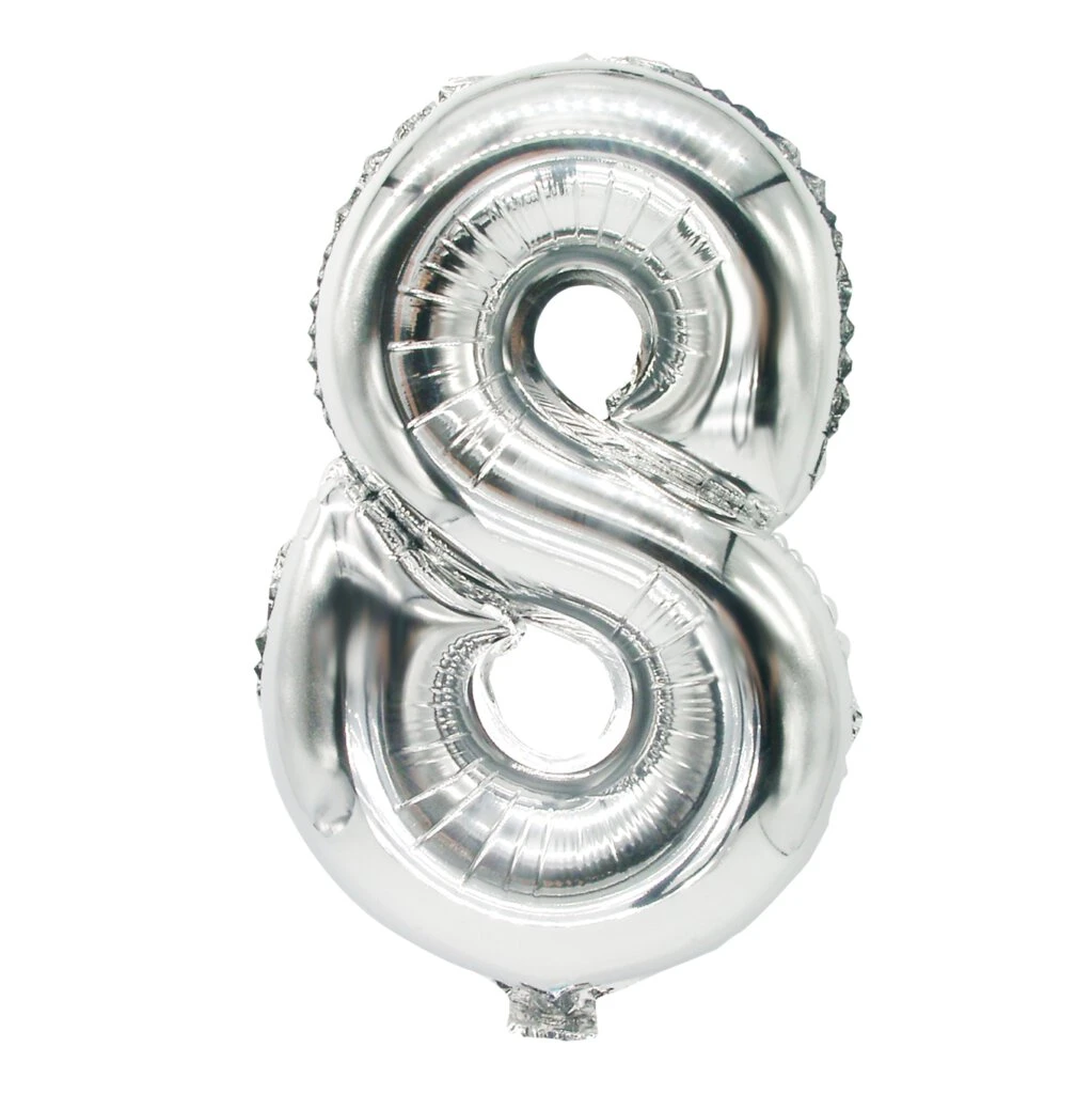 PAPSTAR Folienballon "Zahlen", Ziffer: 8, silber (EAN: 4002911868386)