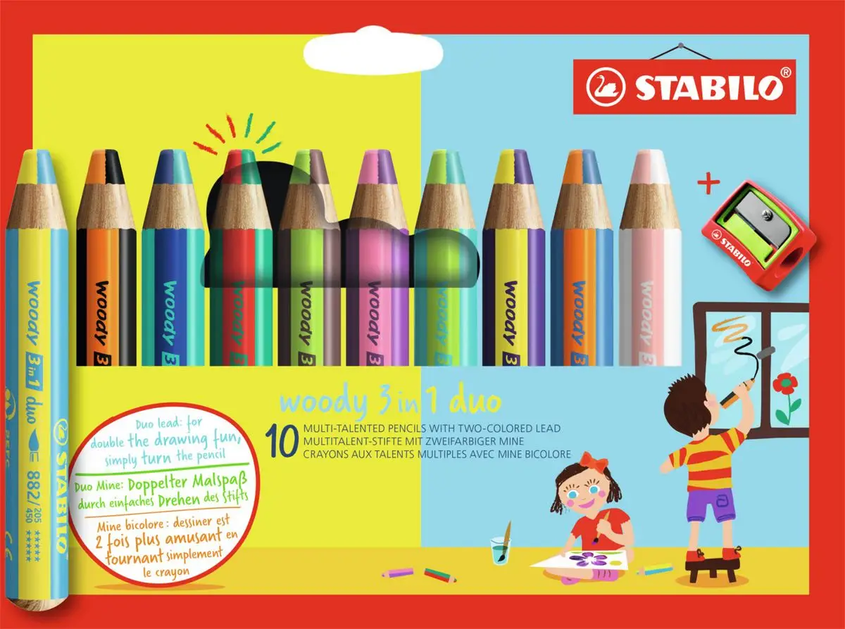STABILO Multitalentstift woody 3 in 1 duo, 10er Kartonetui (EAN: 4006381568487)
