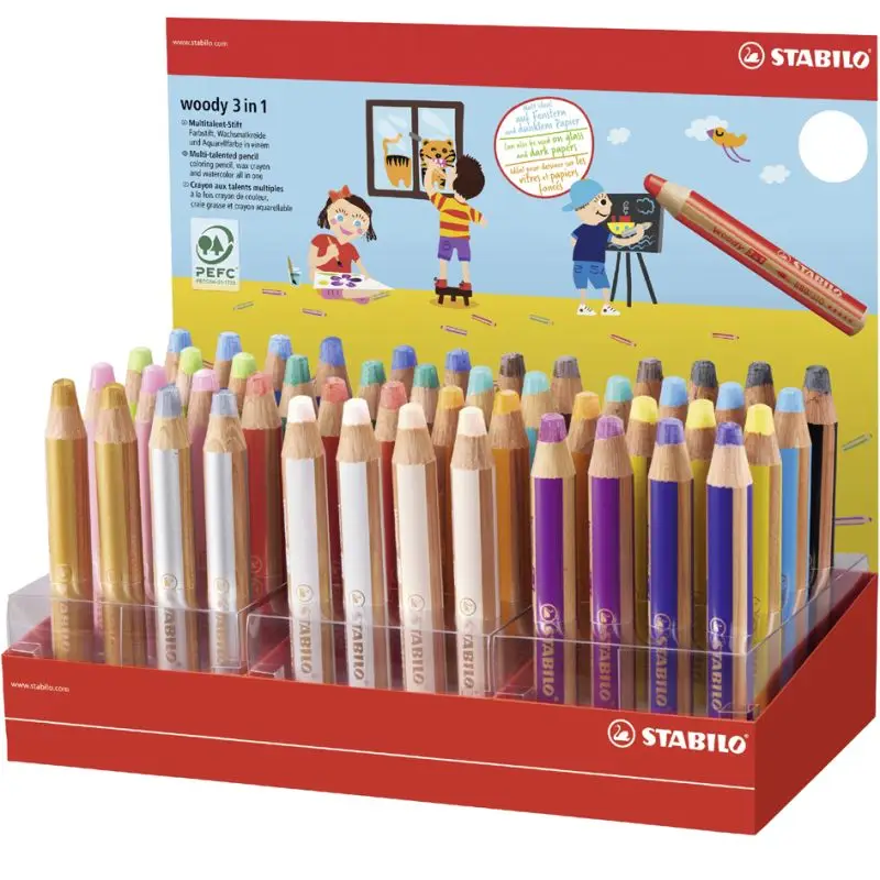 STABILO Multitalentstift woody 3 in 1, 48er Kartondisplay (EAN: 4006381516273)