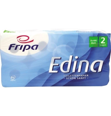 Fripa Toilettenpapier Edina, 2-lagig, hochweiß (EAN: 4000883092006)