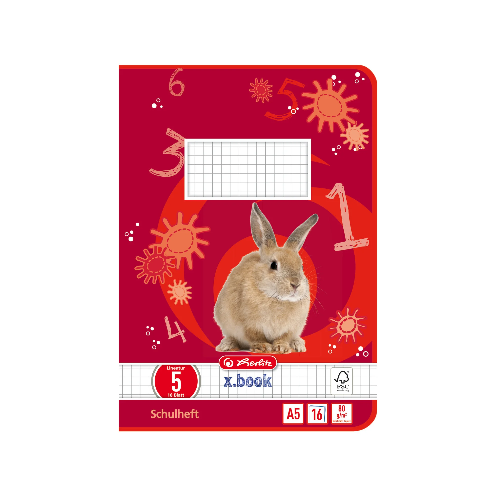 herlitz Schulheft x.book, DIN A5, Lineatur 5 / kariert (EAN: 4008113320509)