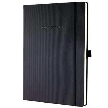 sigel Notizbuch Conceptum, DIN A4+, kariert, schwarz (EAN: 4004360853548)