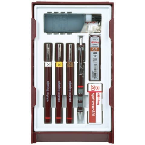 rotring Tuschefüller isograph College Set, 0,25 - 0,5 mm (EAN: 3501170699386)