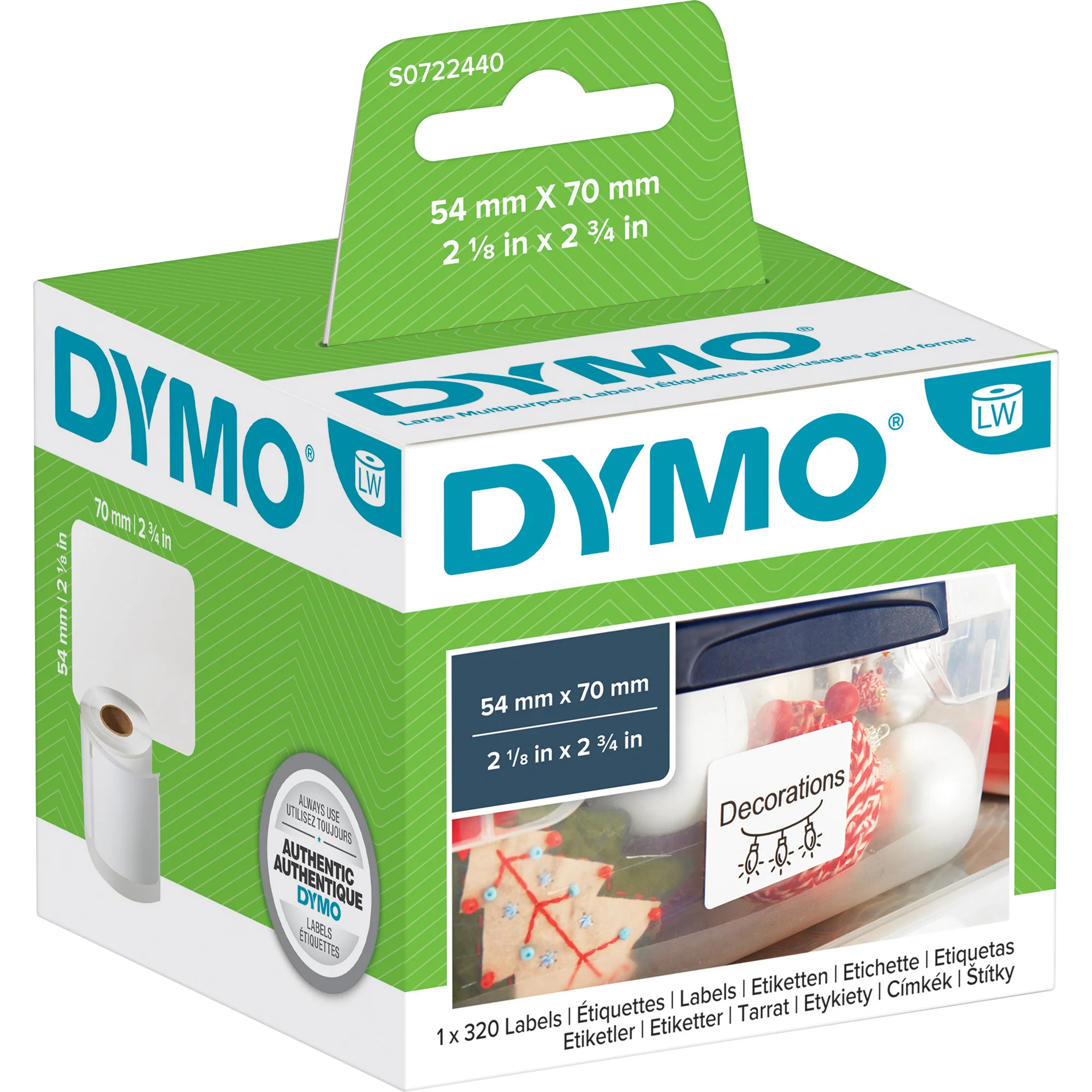 DYMO LabelWriter-Universal-Etiketten, 54 x 70 mm, weiß (EAN: 5411313990158)