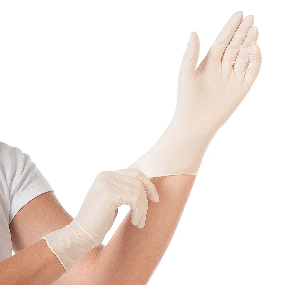 HYGOSTAR Latex-Handschuh Grip, L, weiß, puderfrei (EAN: 4015544267334)