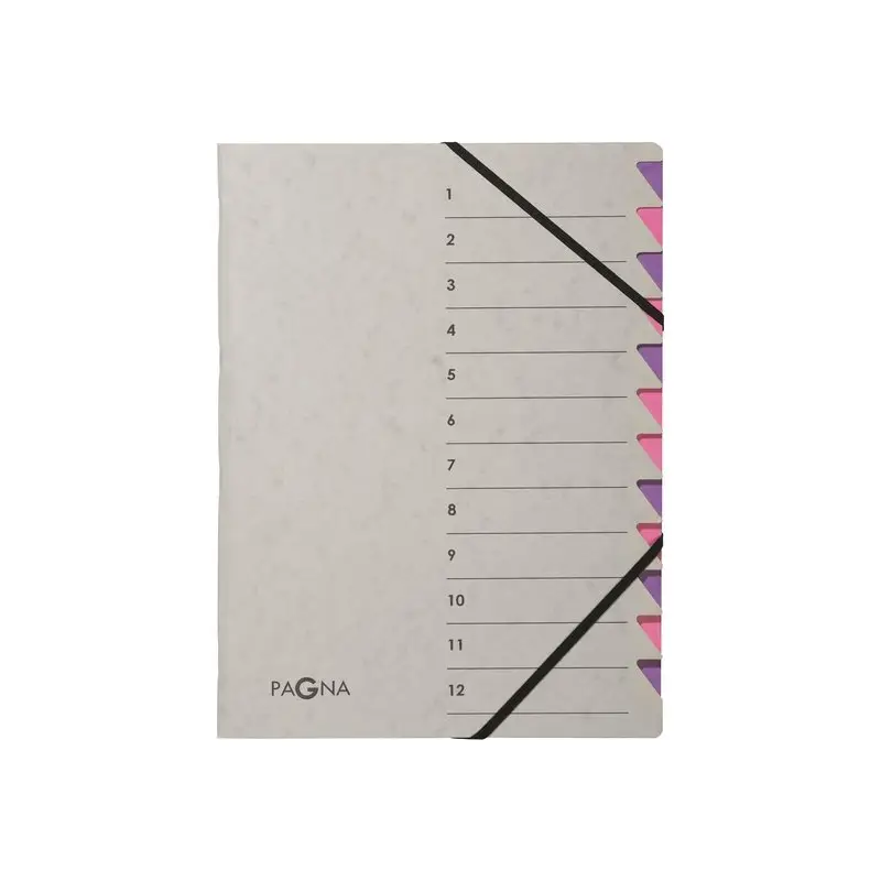 PAGNA Ordnungsmappe "Easy Grey", A4, 12 Fächer, grau / lila (EAN: 4013951014534)