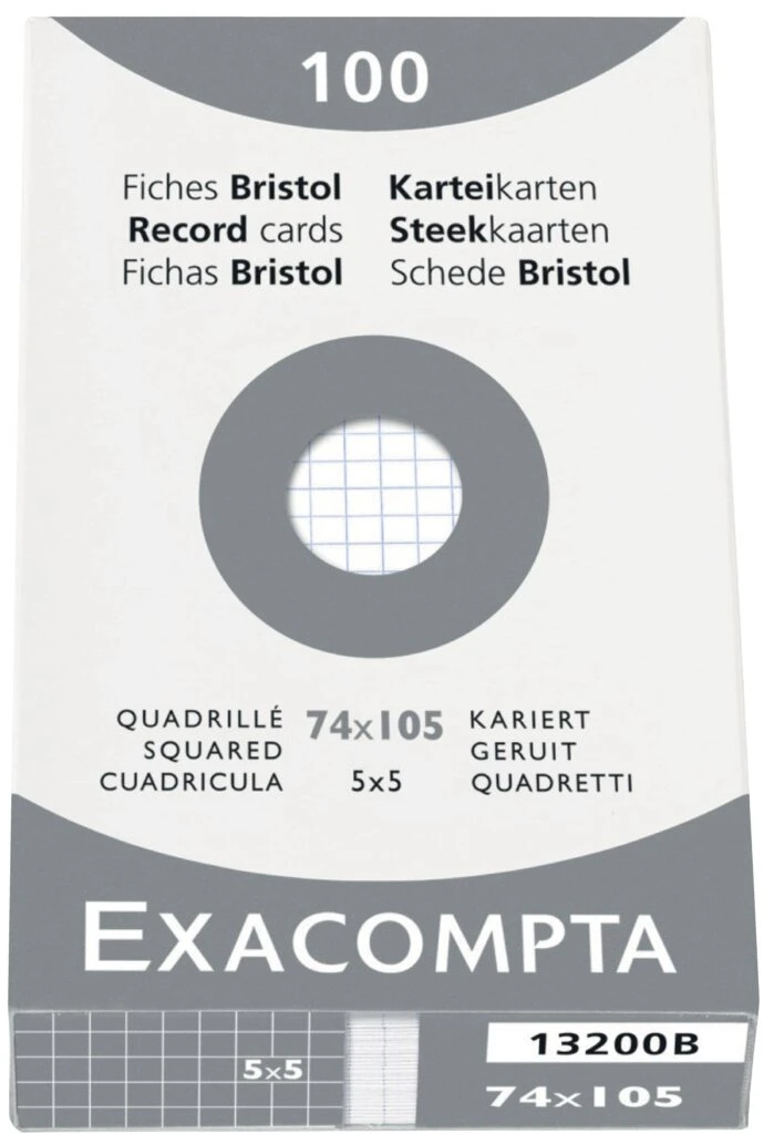EXACOMPTA Karteikarten, DIN A7, kariert, weiß (EAN: 3130630132004)