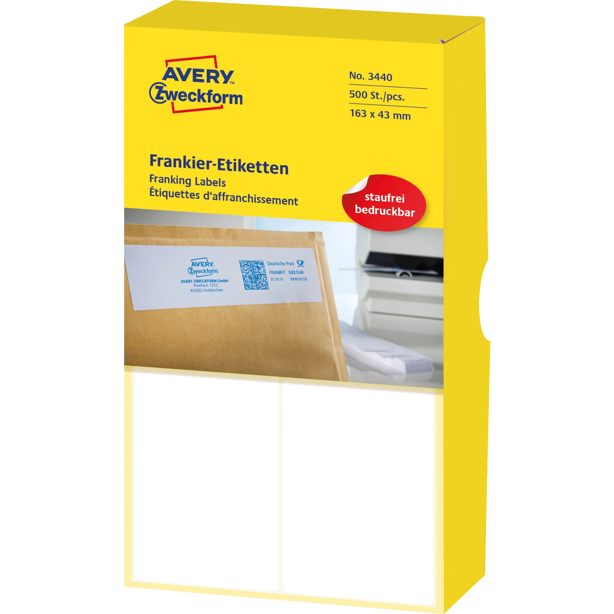 AVERY Zweckform Frankier-Etiketten, 163 x 43 mm, doppelt (EAN: 4004182034408)