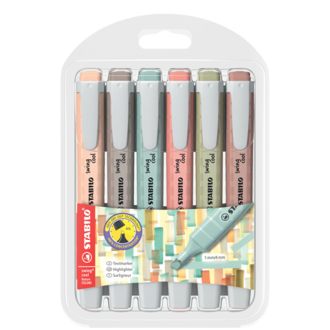 STABILO Textmarker swing cool NatureCOLORS, 6er Kartonetui (EAN: 4006381619998)