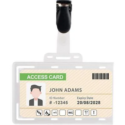 pavo Namensschild, mit Clip, 54 x 86 mm, transparent (EAN: 8717448046867)
