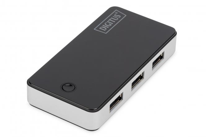 DIGITUS USB 3.0 Hub, 4-Port, schwarz, inkl. Netzteil (EAN: 4016032317005)