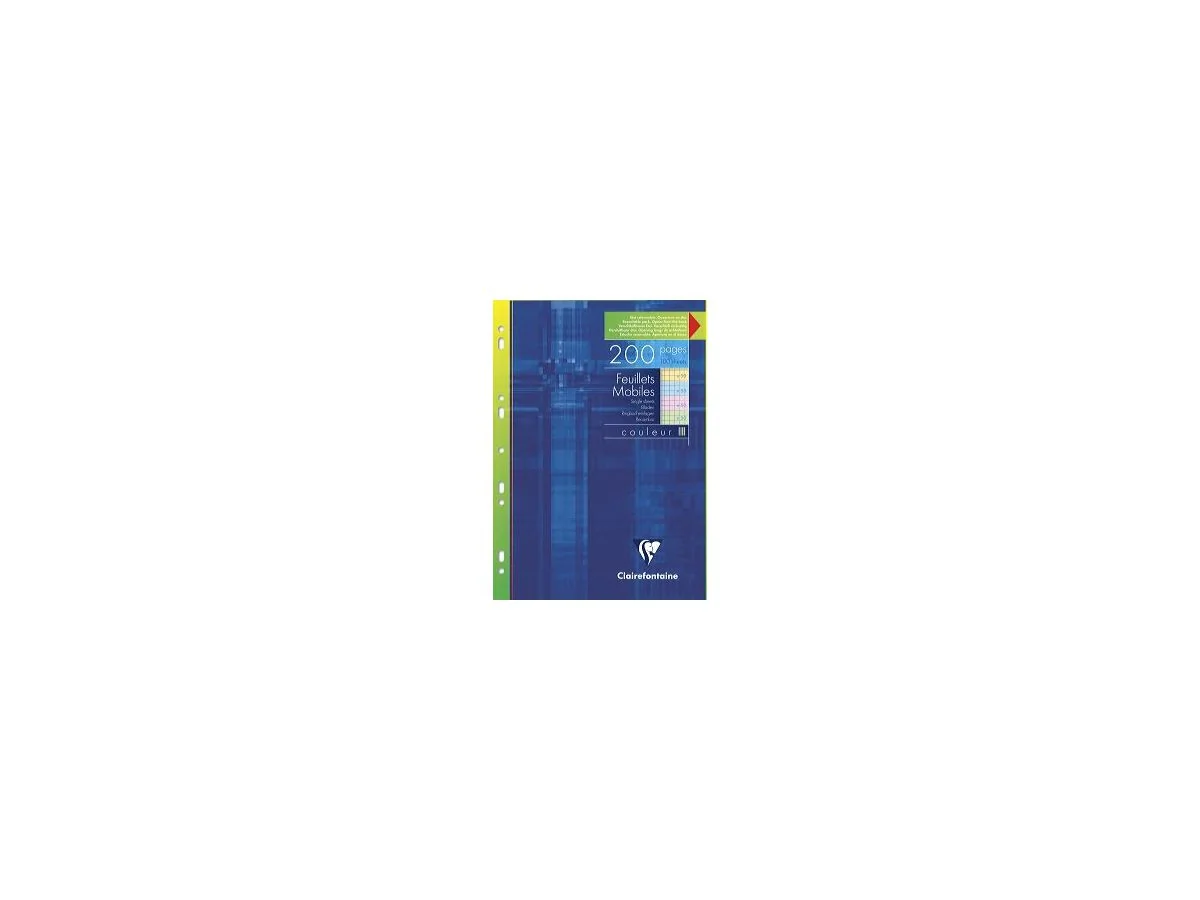 Clairefontaine Perforierte farbige Loseblattblätter, A4, jaune, bleu, rose, vert (EAN: 3329681751122)
