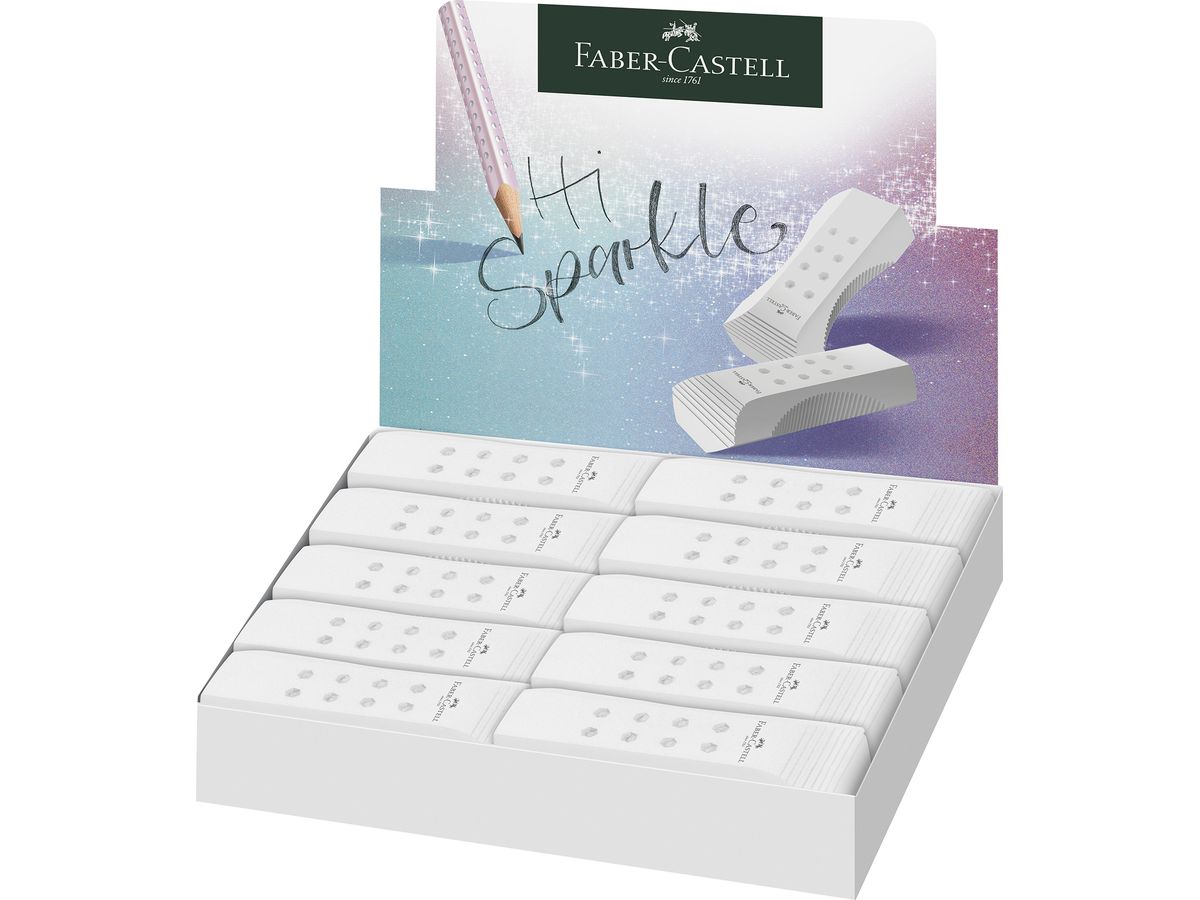 FABER-CASTELL Kunststoff-Radierer RollOn SPARKLE, weiß (EAN: 4005401873204)