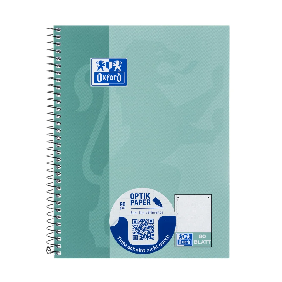 Oxford Collegeblock, DIN A5+, gepunktet, 80 Blatt, türkis (EAN: 4006144022515)