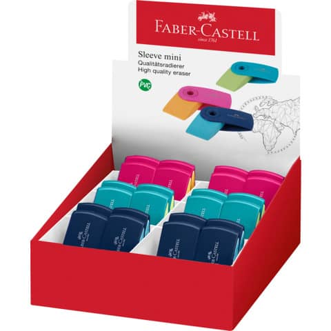 FABER-CASTELL Kunststoff-Radierer SLEEVE MINI, sortiert (EAN: 9555684679765)