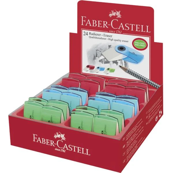 FABER-CASTELL Kunststoff-Radierer SLEEVE MINI, sortiert (EAN: 9555684642226)