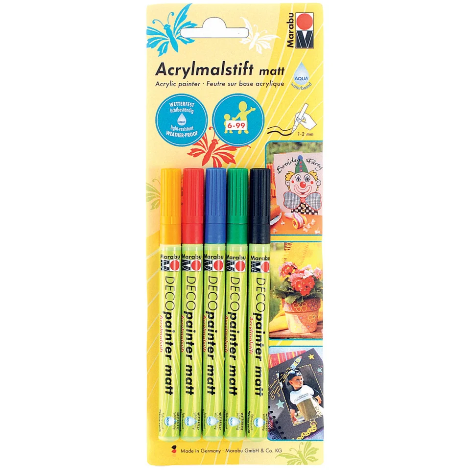 Marabu Acrylmarker "Deco Painter matt", 5er Blister (EAN: 4007751454485)