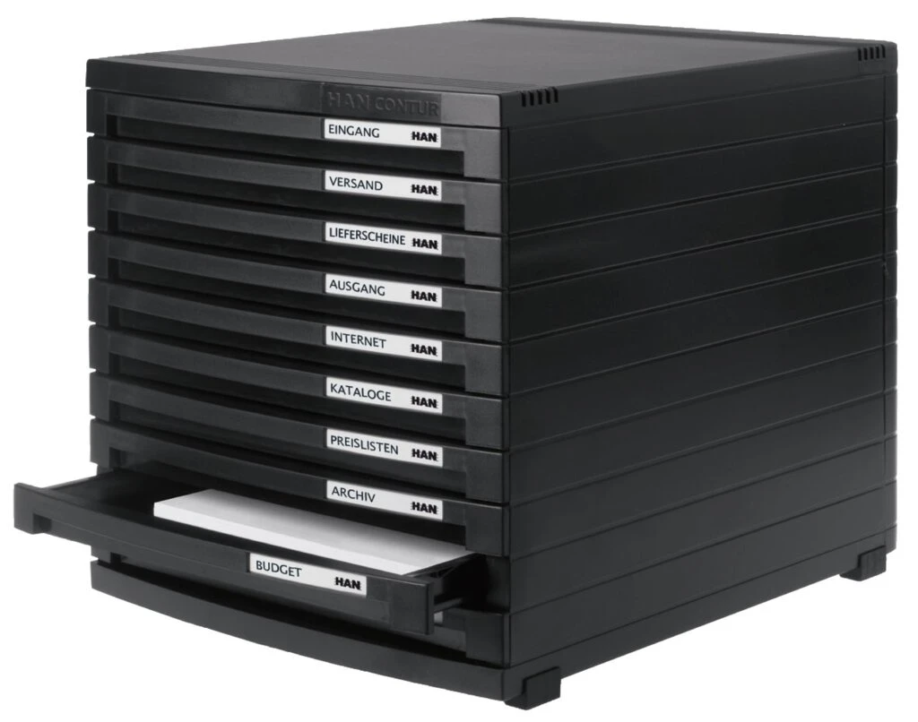 HAN Schubladenbox CONTUR, 10 Schübe, schwarz (EAN: 4012473151031)