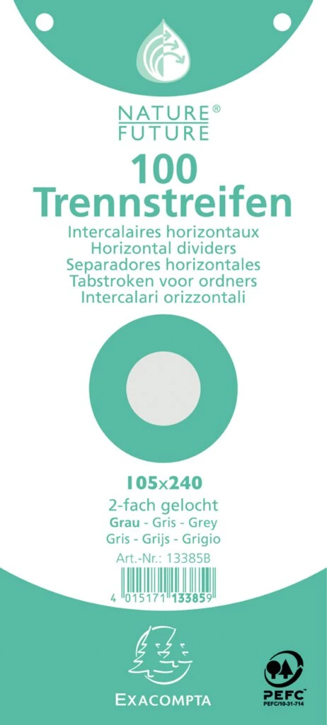 EXACOMPTA Trennstreifen Premium, 105 x 240 mm, grau (EAN: 4015171133859)