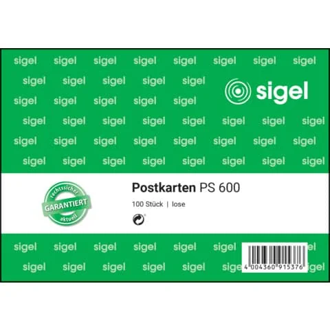 sigel Vordruck "Postkarten", A6 quer, 100 Blatt, lose (EAN: 4004360915376)