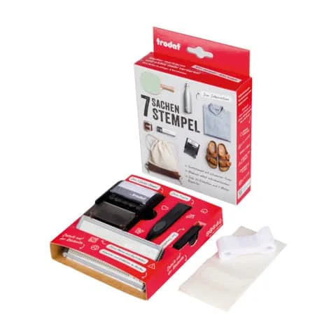 trodat Textilstempel-Set "7 Sachen Stempel", schwarz (EAN: 9010035903901)