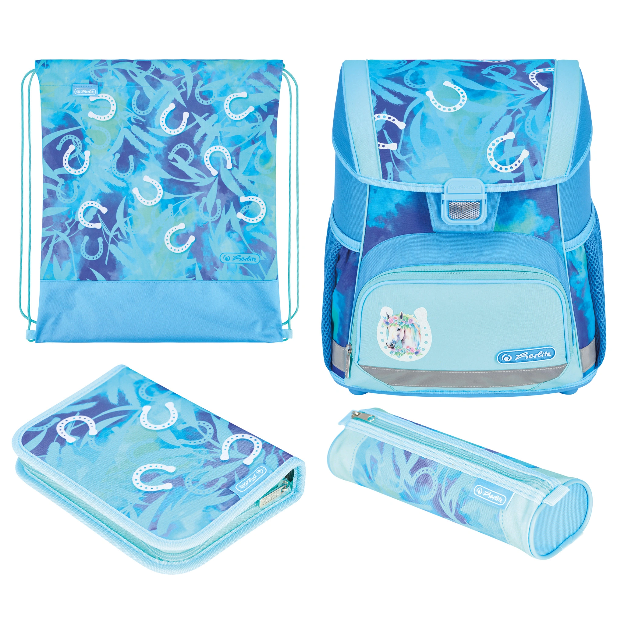 herlitz Schulranzen Loop Plus "Lucky Horse", hellblau/dunkelblau (EAN: 4008110397092)