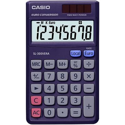 CASIO Taschenrechner SL-300 VERA, Solar-/ Batteriebetrieb (EAN: 4549526613760)