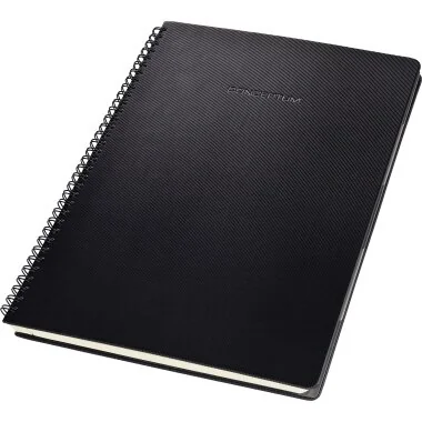 sigel Collegeblock Conceptum mit Register, DIN A4, kariert, schwarz (EAN: 4004360831140)