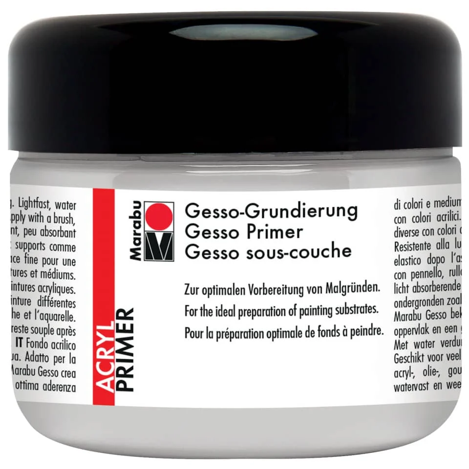 Marabu Acrylgrundierung Gesso, 225 ml, weiß (EAN: 4007751654861)