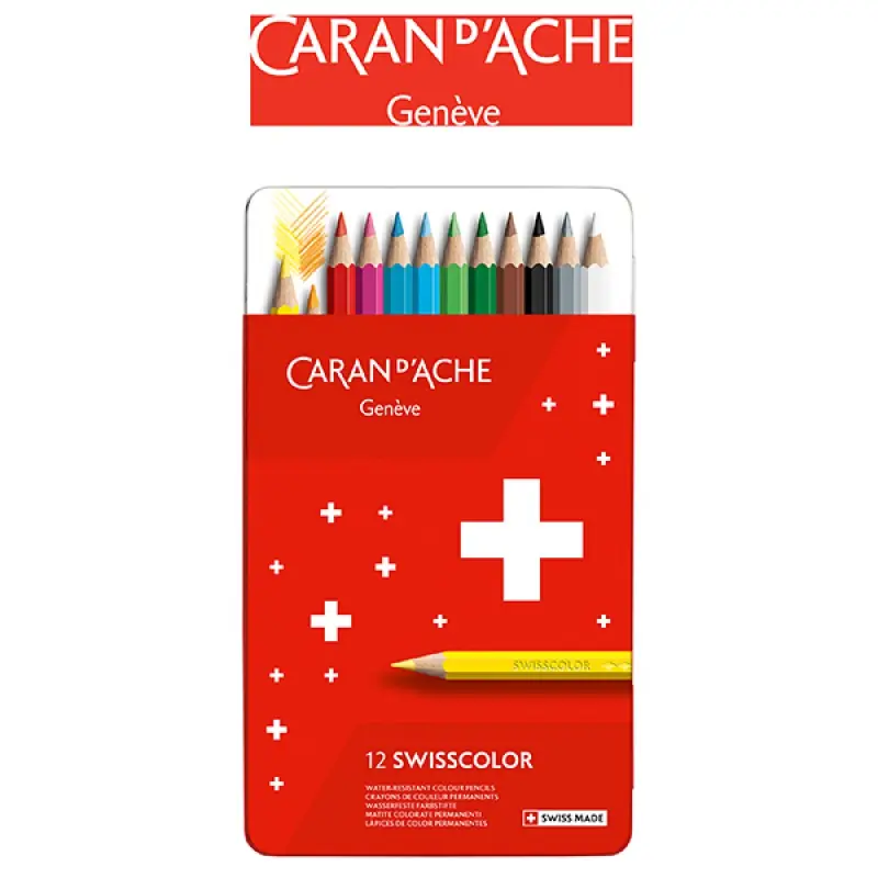 CARAN D'ACHE Buntstifte SWISSCOLOR, 12er Metalletui (EAN: 7630002342568)
