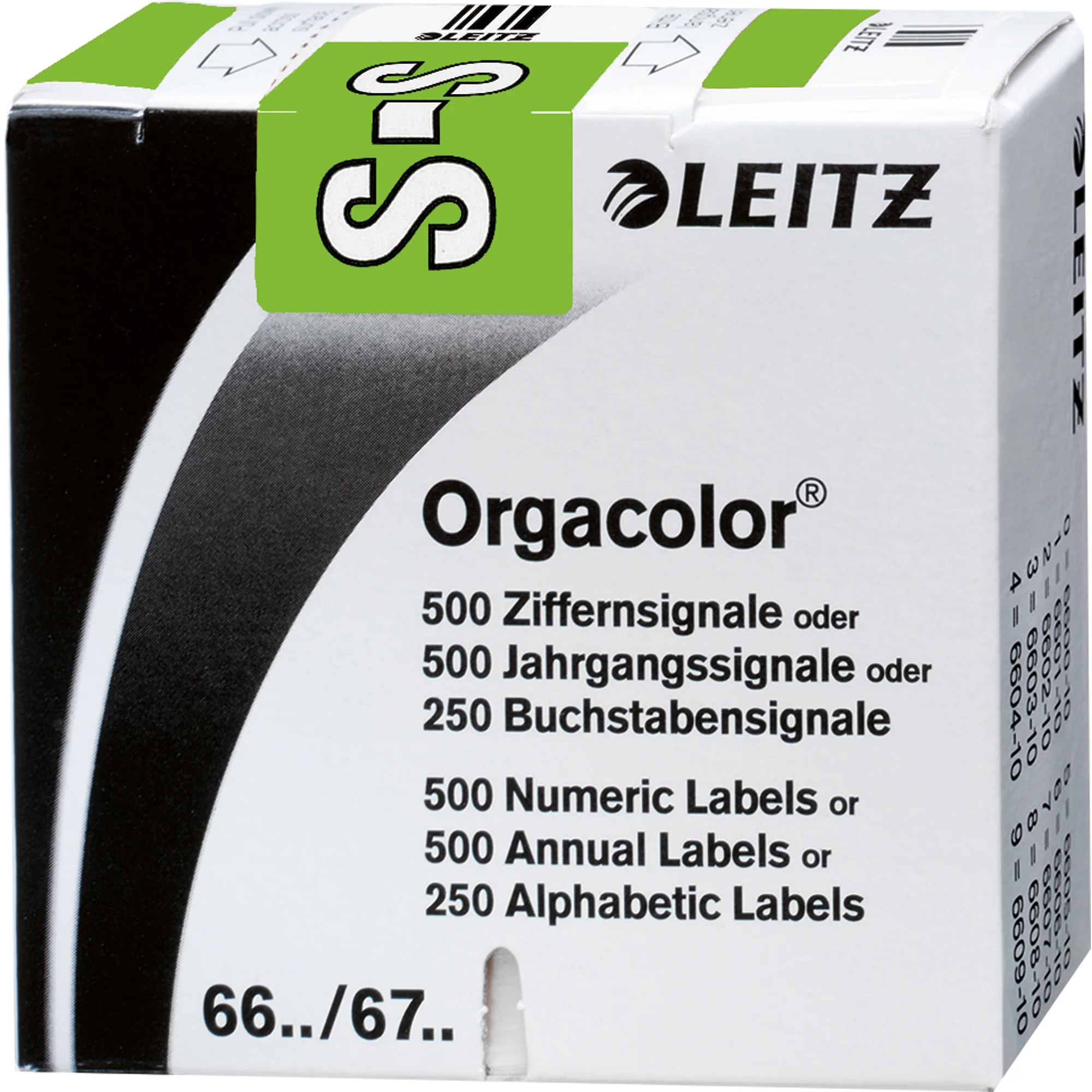 LEITZ Buchstabensignal Orgacolor "S", auf Rolle, grün (EAN: 4002432314324)