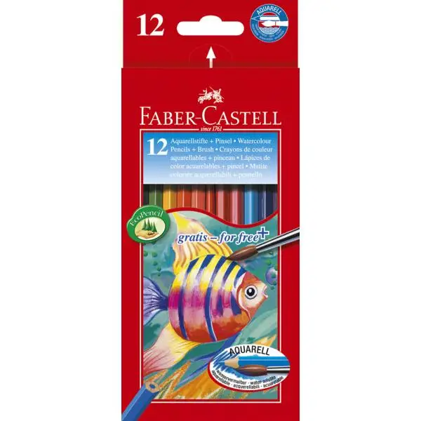 FABER-CASTELL Buntstifte KINDER-AQUARELL, 12er Kartonetui (EAN: 4005401144137)