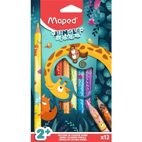 Maped Dreikant-Buntstift JUNGLE fever JUMBO, 12er Kartonetui (EAN: 3154148637004)