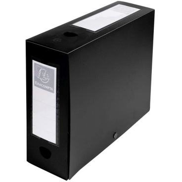 EXACOMPTA Archivbox mit Druckknopf, PP, 100 mm, schwarz (EAN: 3130630599319)