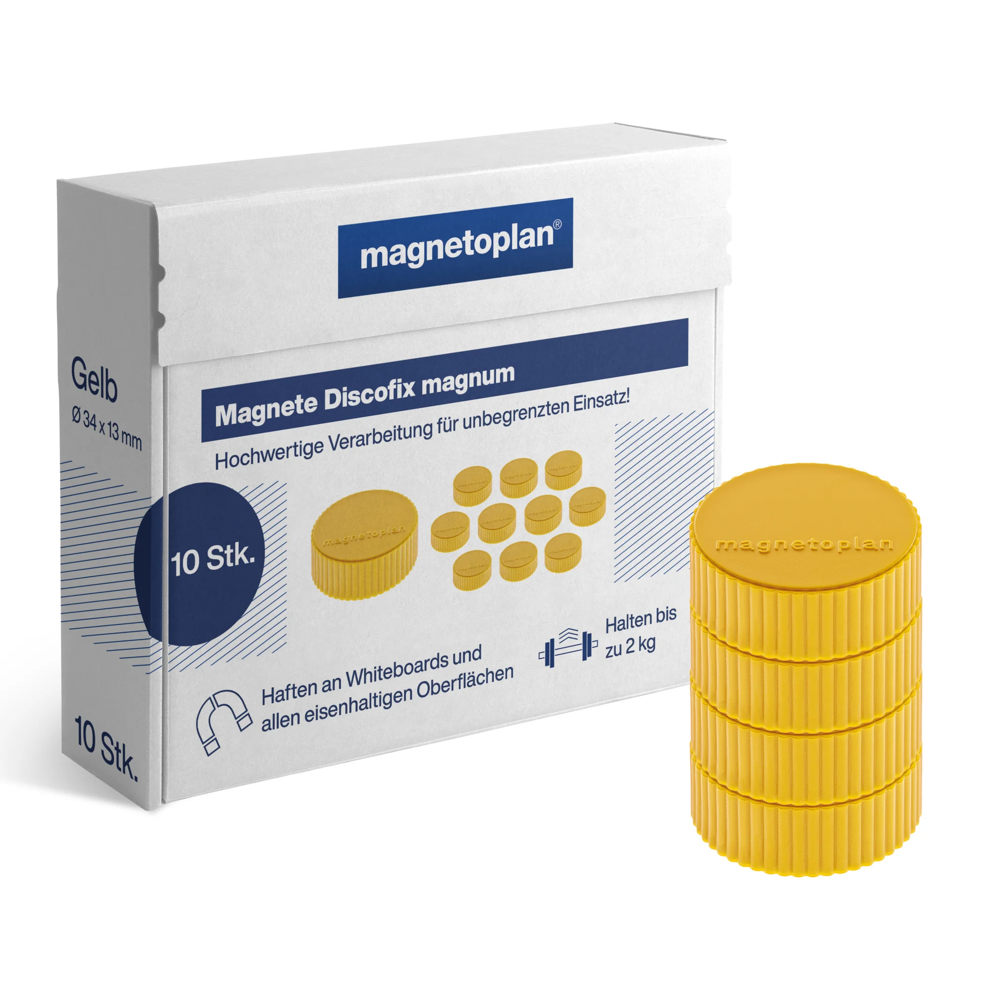 magnetoplan Discofix Rundmagnet "magnum", gelb (EAN: 4013695025445)
