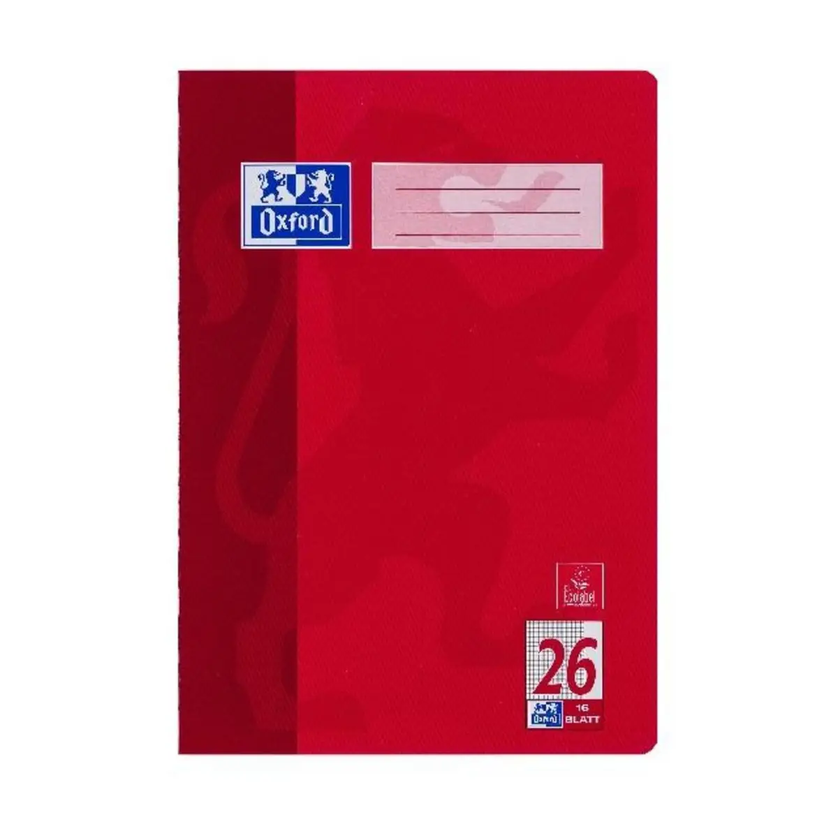 Oxford Schulheft, DIN A4, Lineatur 26 / kariert, 16 Blatt, weiß (EAN: 4006144581739)
