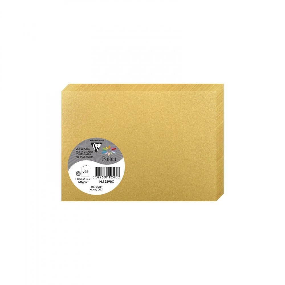 Pollen by Clairefontaine Doppelkarte C6, gold (EAN: 3329680125900)