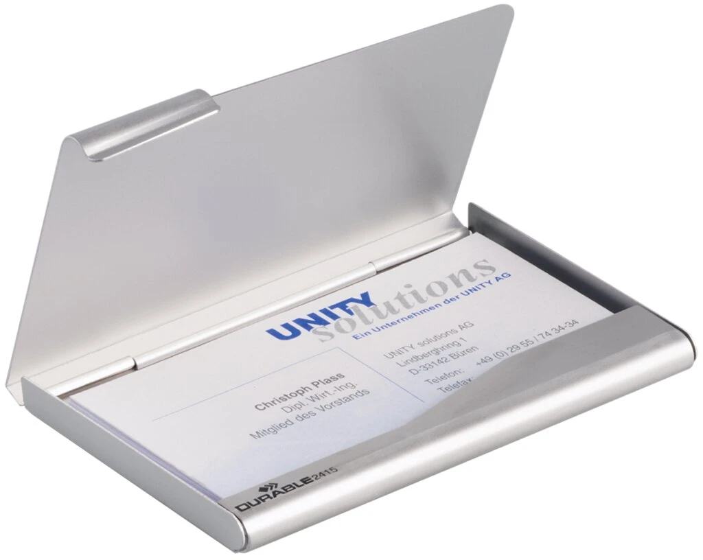 DURABLE Visitenkarten-Etui BUSINESS CARD BOX, mattsilber (EAN: 4005546224404)