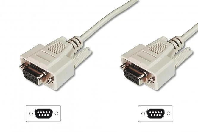 DIGITUS 9-Pol Sub-D Kabel, Kupplung - Kupplung, 3,0 m, beige (EAN: 4016032301141)