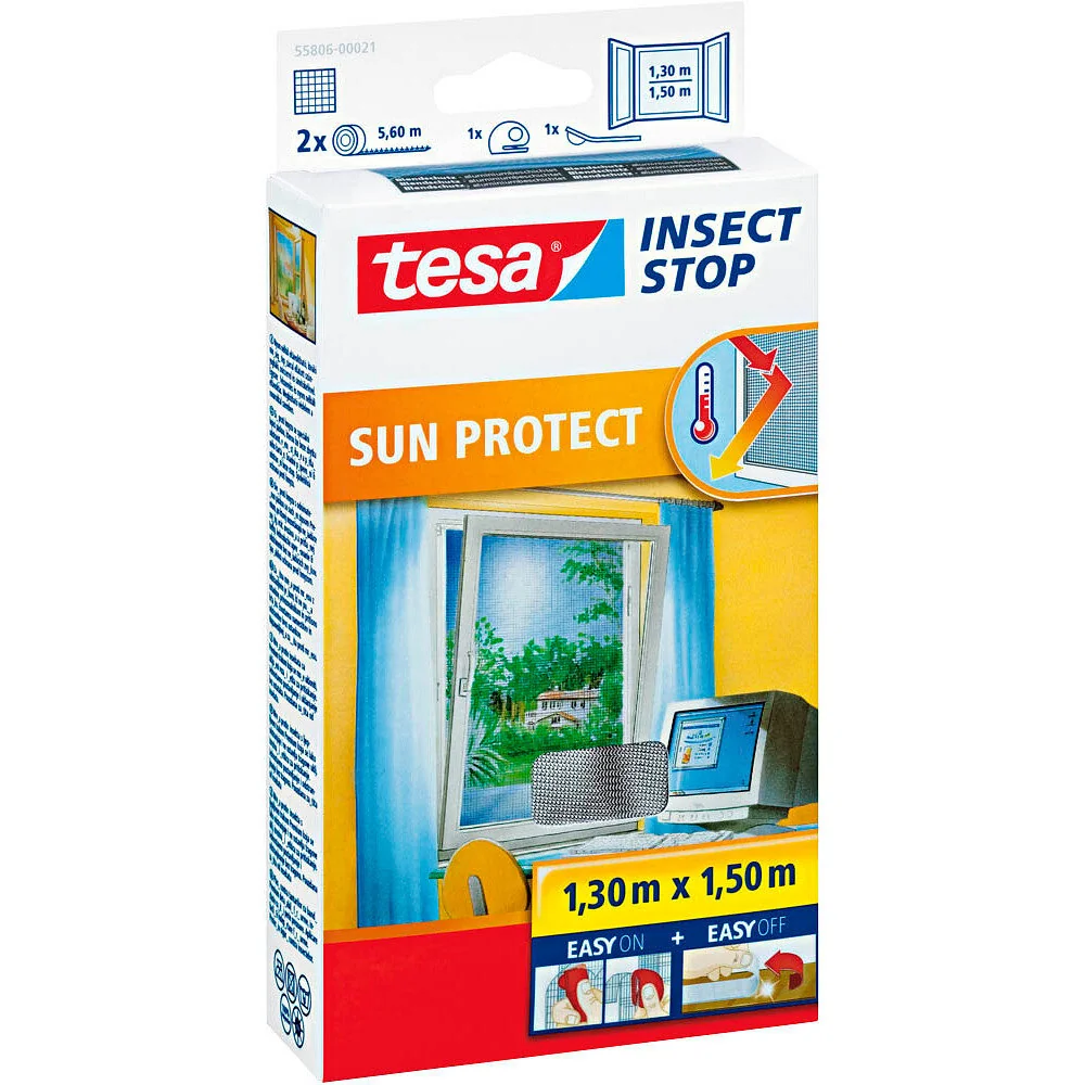 tesa Fliegengitter INSECT STOP mit Sonnenschutz für Fenster, anthrazit (EAN: 4042448857637)