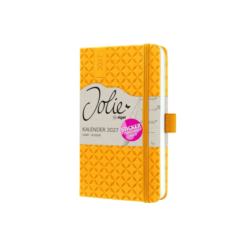sigel Taschenkalender Jolie Flair 2027, Kunstleder, A6, gelb (EAN: 4004360776250)