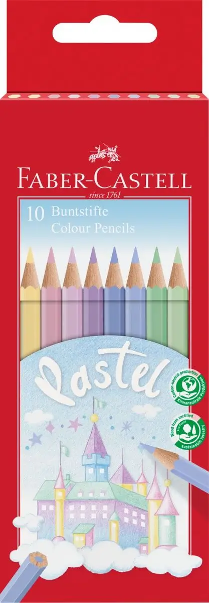 FABER-CASTELL Buntstifte COLOUR PASTELL, 10er Kartonetui (EAN: 4005401112112)