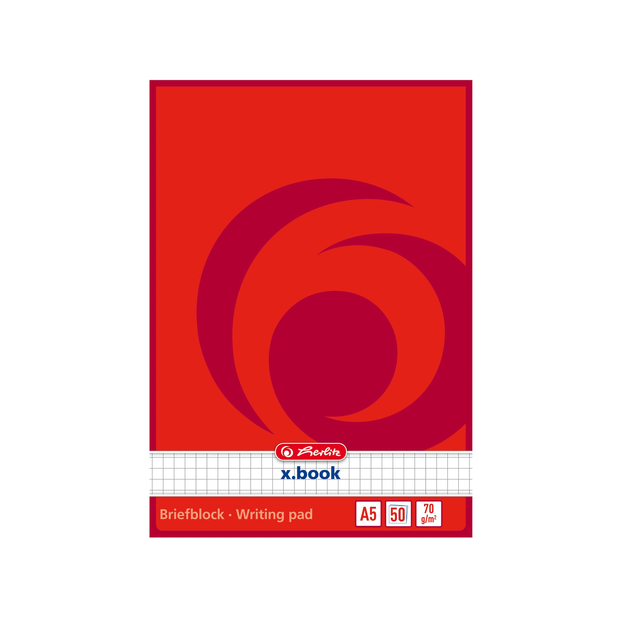 herlitz Briefblock x.book, A5, ungelocht, 50 Blatt, kariert (EAN: 4008110717531)