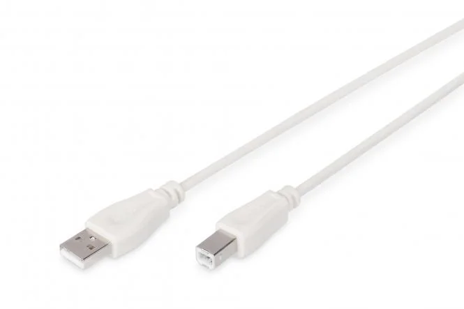 DIGITUS USB 2.0 Anschlusskabel, USB-A - USB-B Stecker, 1,8 m, beige (EAN: 4016032282624)