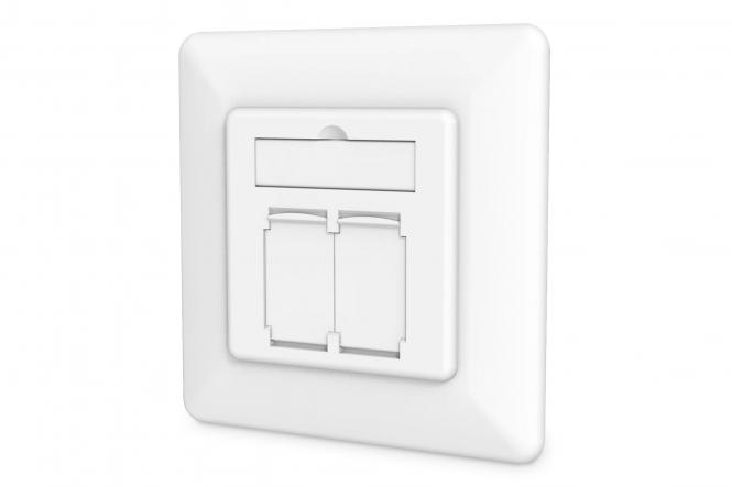 DIGITUS Unterputzdose Kat. 6A, Klasse EA, 2x RJ45, reinweiß (EAN: 4016032485735)