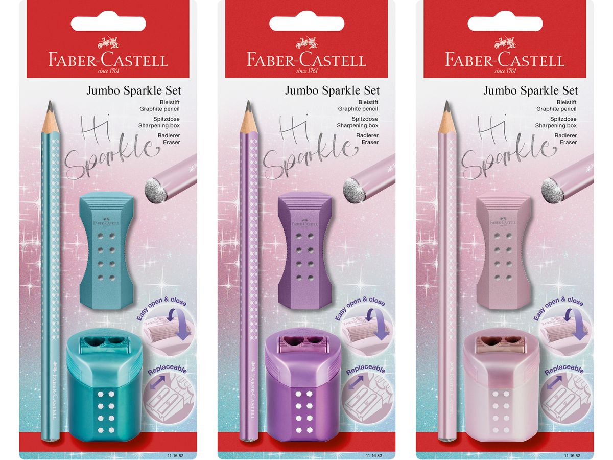 FABER-CASTELL Schreibset Jumbo GRIP SPARKLE, sortiert (EAN: 4005401116820)