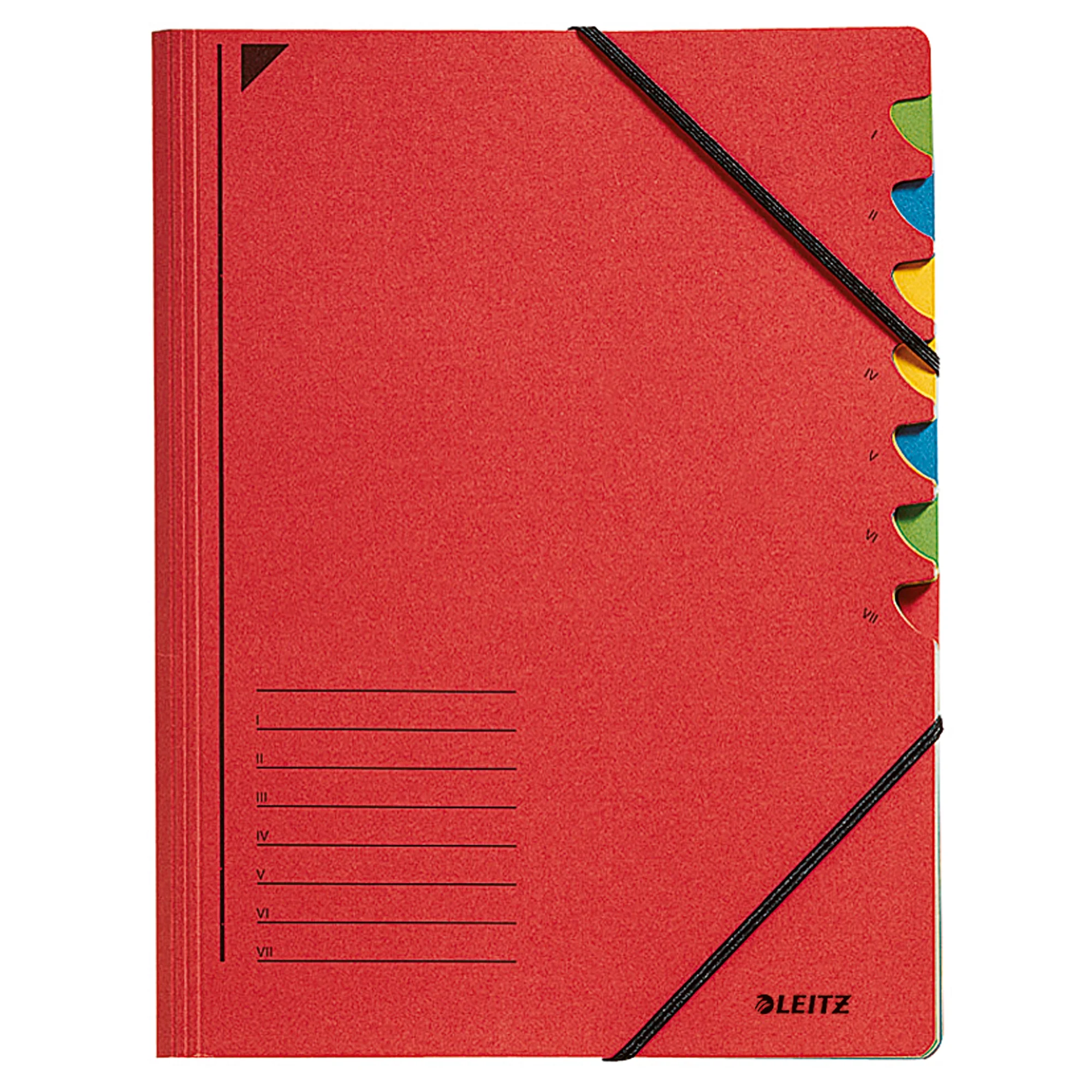 LEITZ Ordnungsmappe, DIN A4, Karton, 7 Fächer, rot (EAN: 4002432329052)